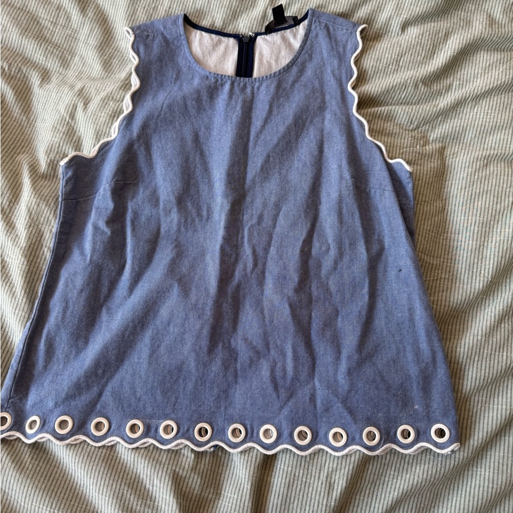 J.Crew chambray scalloped shell